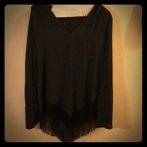 Black fringe top
